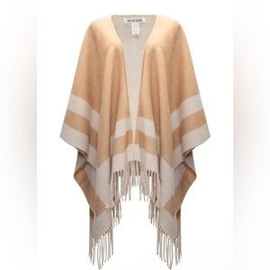 NWT Walter Baker Verushka Poncho In Camel/Ivory One Size